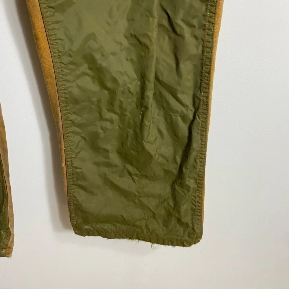 Vintage SafTbak Canvas Hunting Pants Double Knee 40x30 USA Made Tan Green